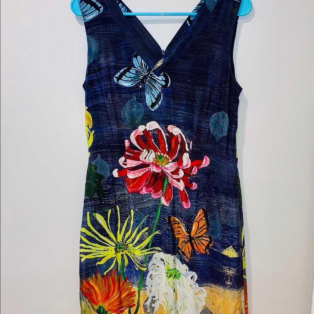 Beautiful Silk Floral A line dress with Pockets!